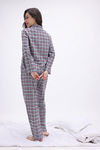 Zivame Checkered Charm Flannel Pyjama Set - Vapourous Gray — thumbnail 4